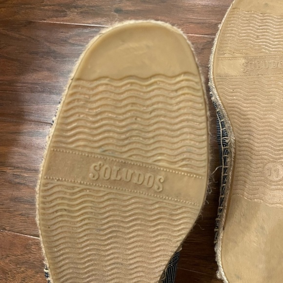 Soludos for J.Crew Blue Striped Espadrilles Size 11 - Picture 5 of 5